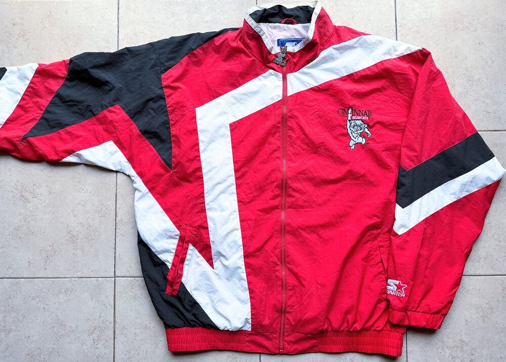 Cincinnati UC Bearcats 90s Starter windbreaker STAR jacket XL red NCAA vintage